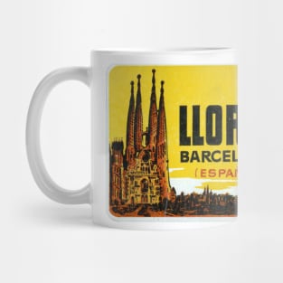 Lloret Barcelona Vintage Landscape Sagrada Familia Spain Mug